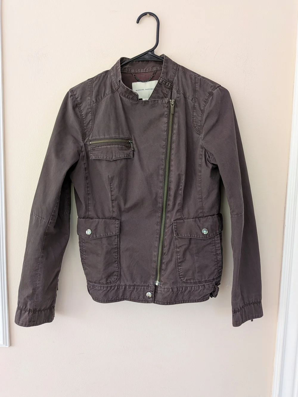 Banana Republic Brown Cotton Moto Utility Jacket Size S
